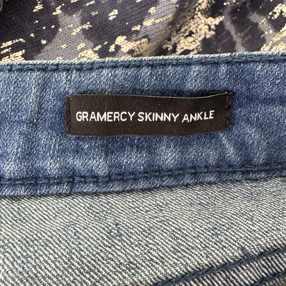 Nine West Jeans Womens 6 Blue Gramercy Skinny Ankle Stretch Denim Distressed - Picture 6 of 13